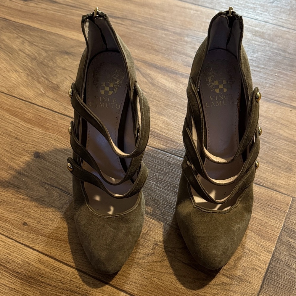 Vince Camuto Strappy Olive Heels